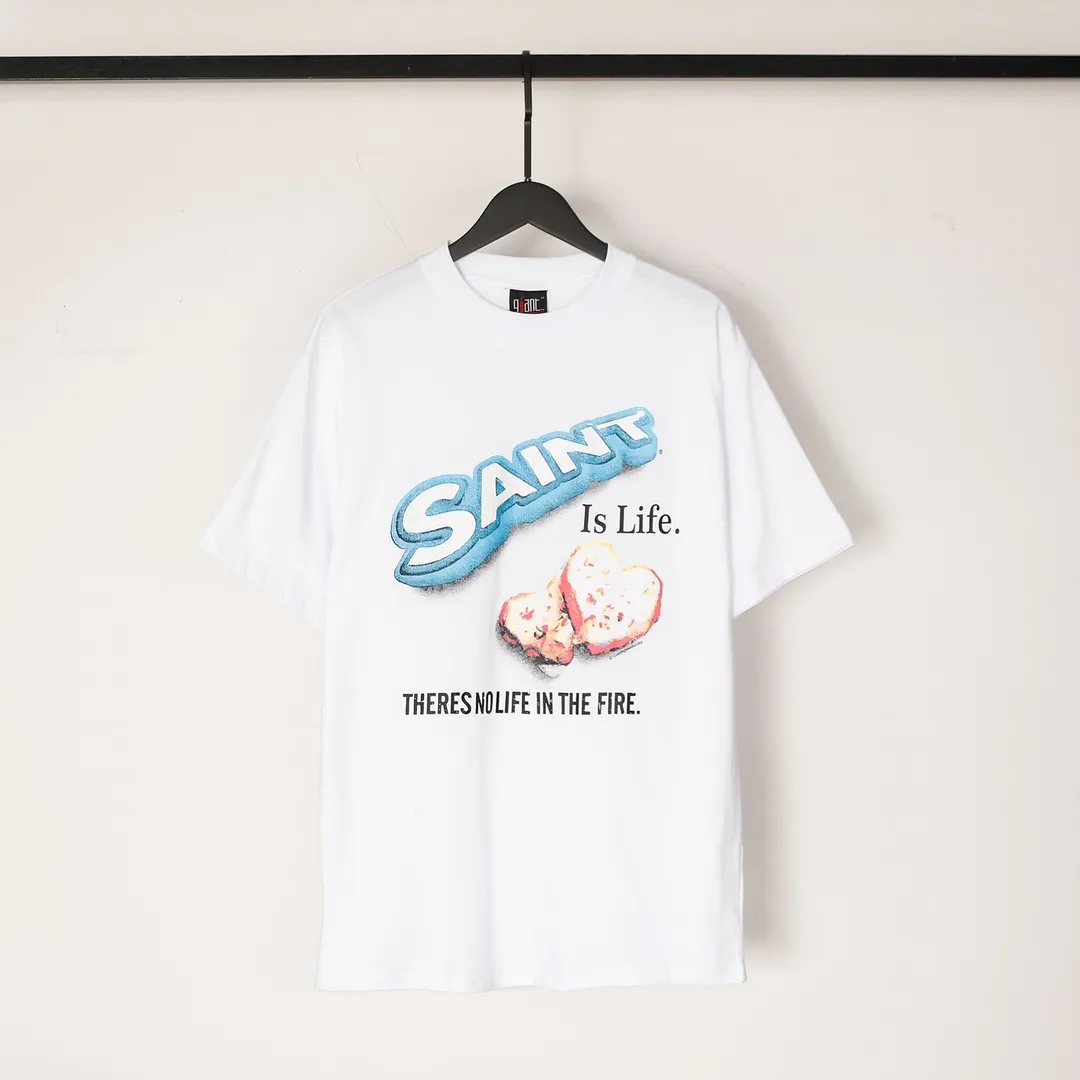 Saint Michael series craft drawing round neck short sleeves Style number: D3181P110 Color: White Size: S M L XL